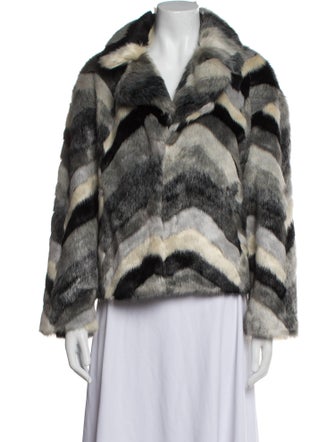 Le Superbe Plaid Print Faux Fur Jacket