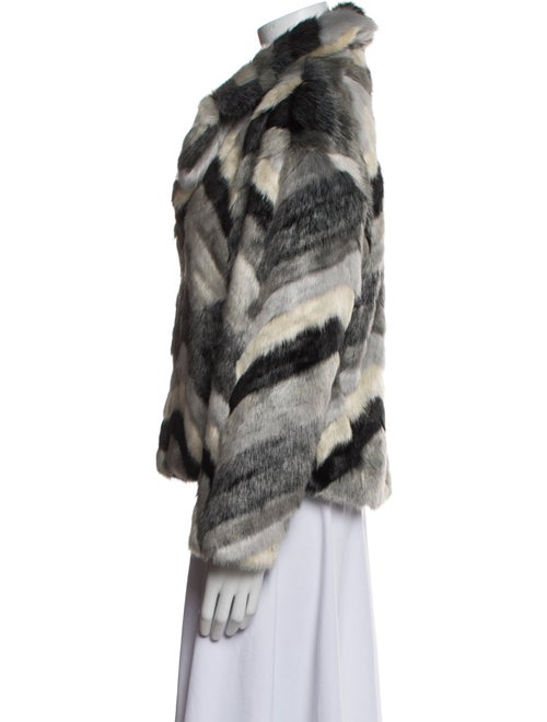 Le Superbe Plaid Print Faux Fur Jacket