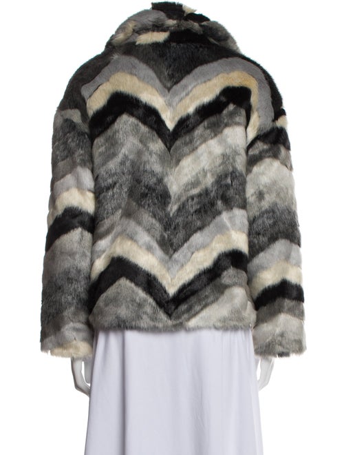 Le Superbe Plaid Print Faux Fur Jacket