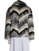 Le Superbe Plaid Print Faux Fur Jacket
