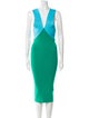 Le Superbe Colorblock Pattern Midi Length Dress