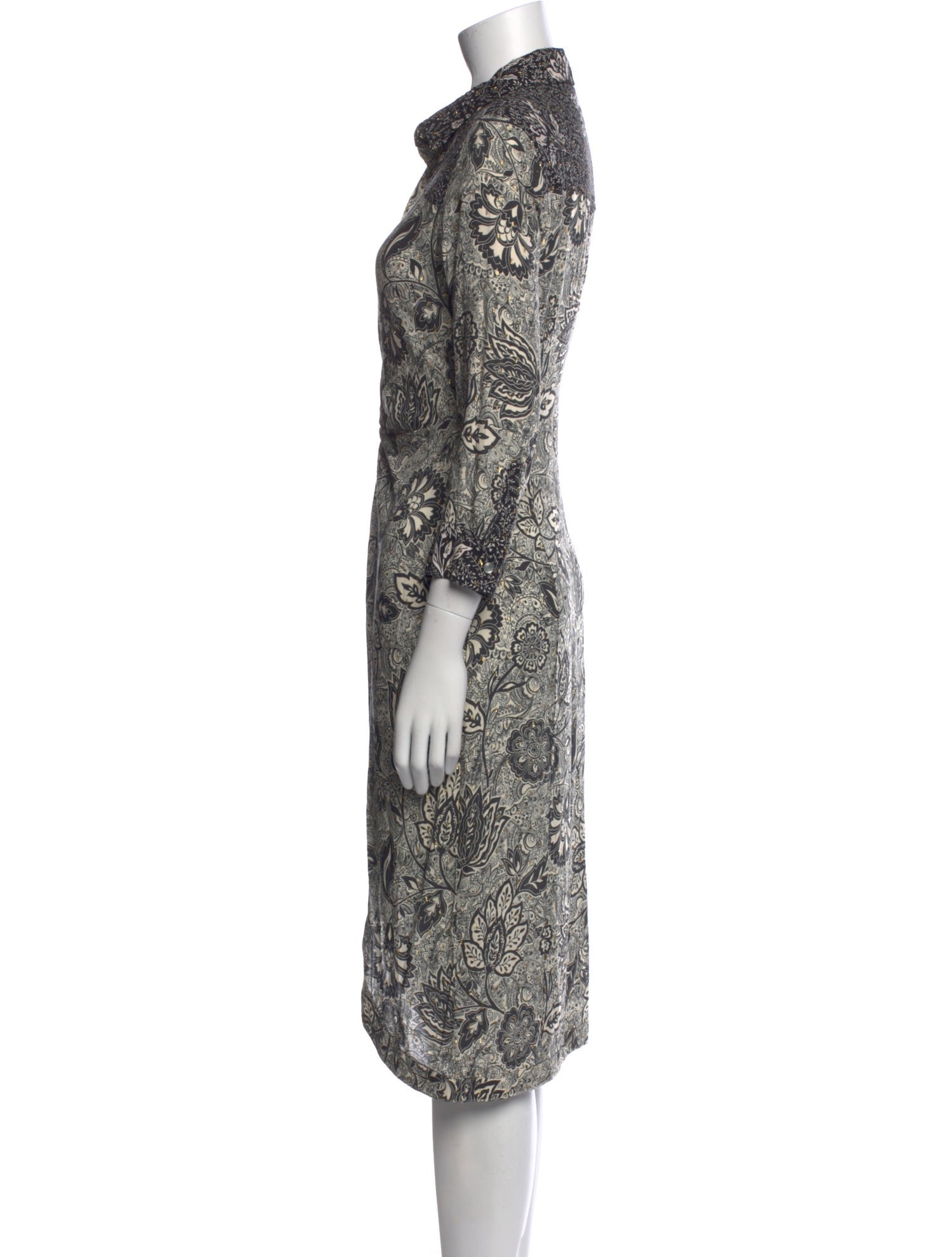 Le Superbe Paisley Print Midi Length Dress