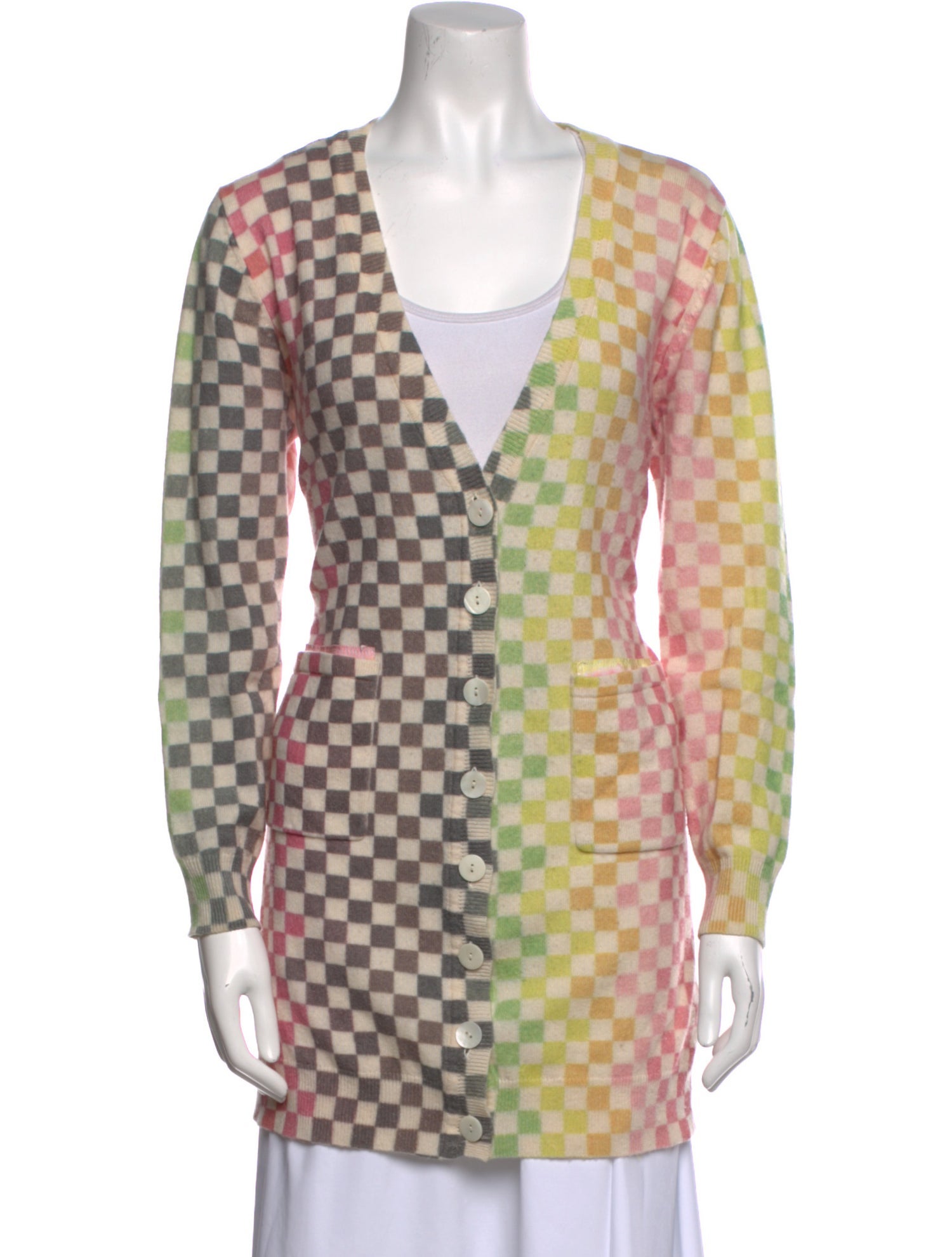 Le Superbe Plaid Print V-Neck Sweater