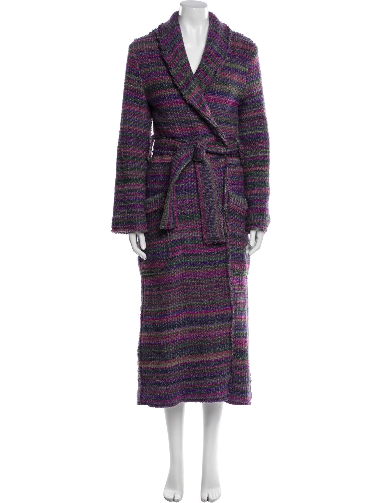 Le Superbe Wool Plaid Print Peacoat