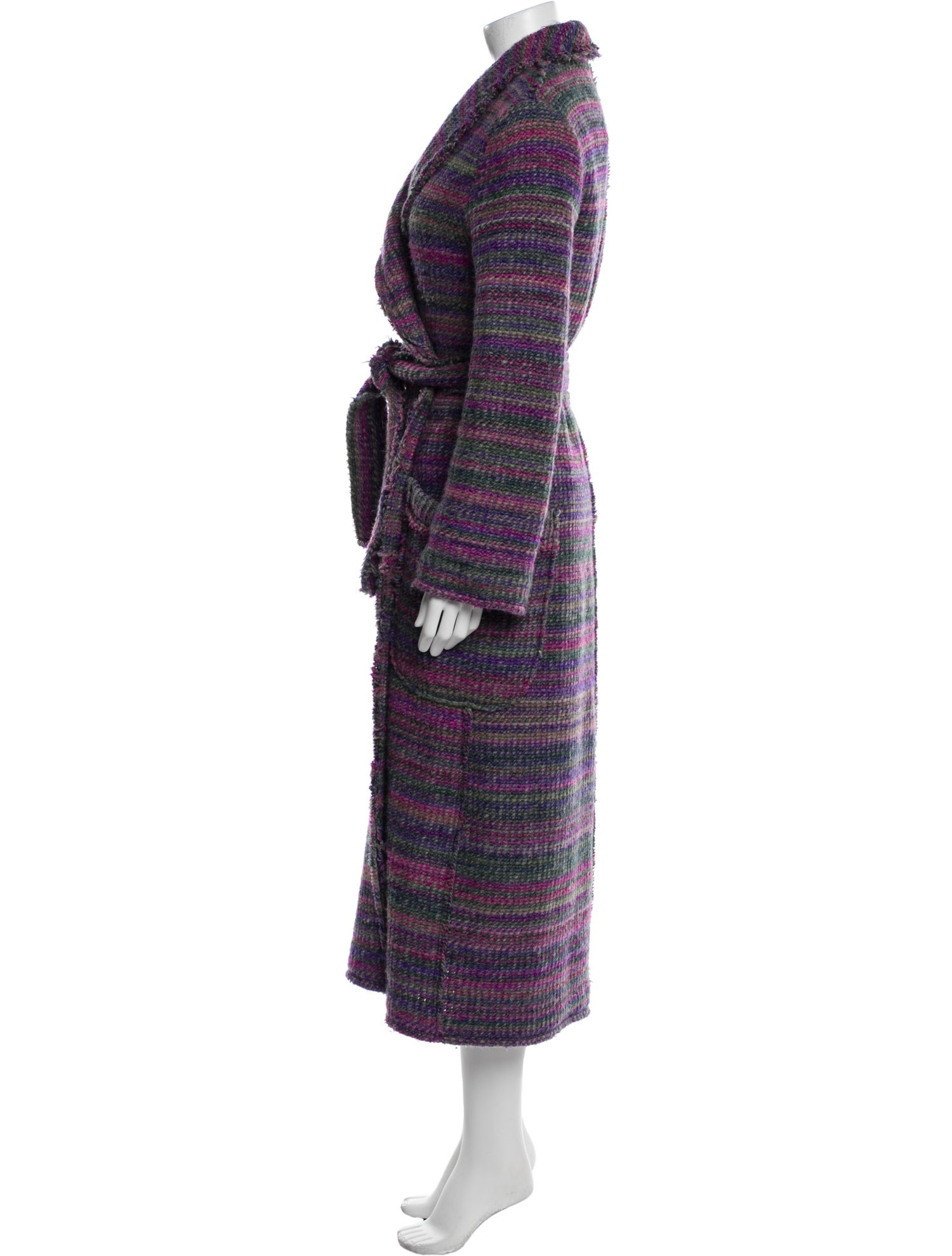 Le Superbe Wool Plaid Print Peacoat