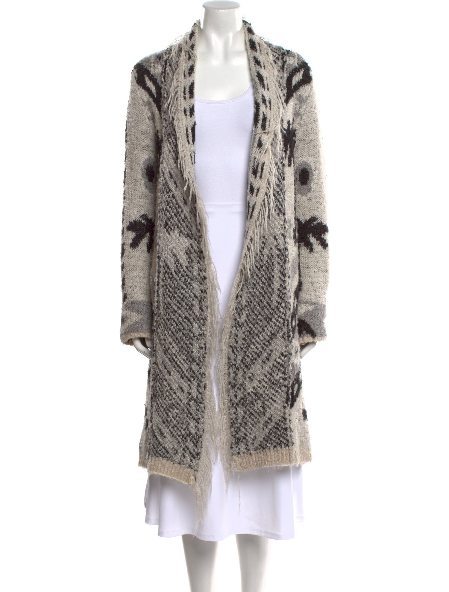 Le Superbe Printed Open Front Sweater