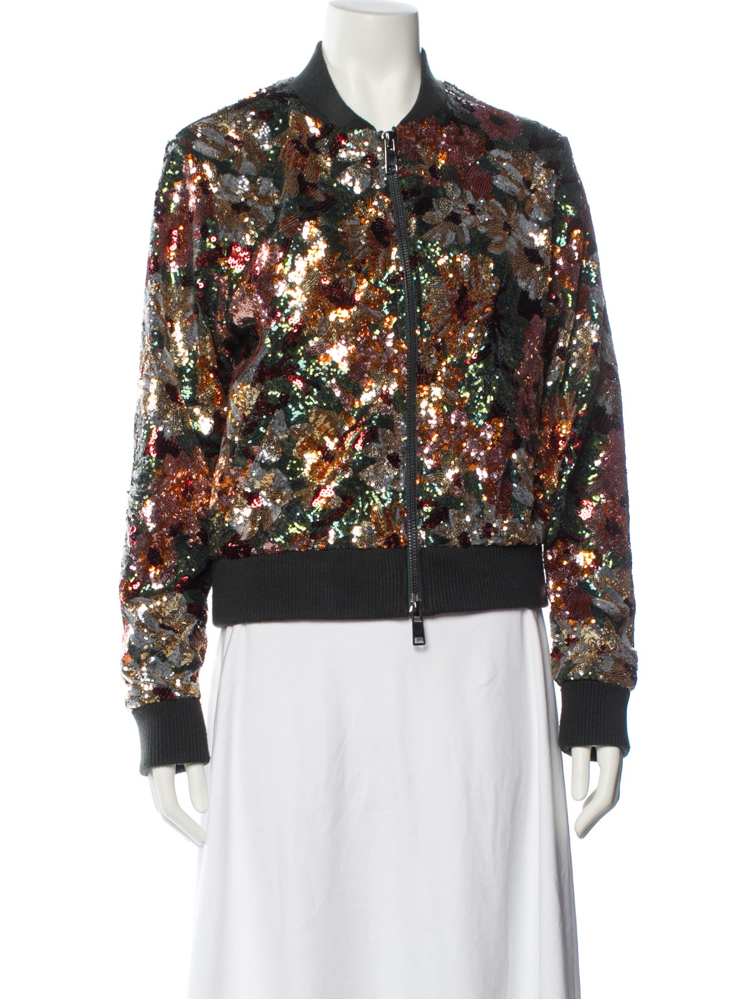 Le Superbe Floral Print Bomber Jacket