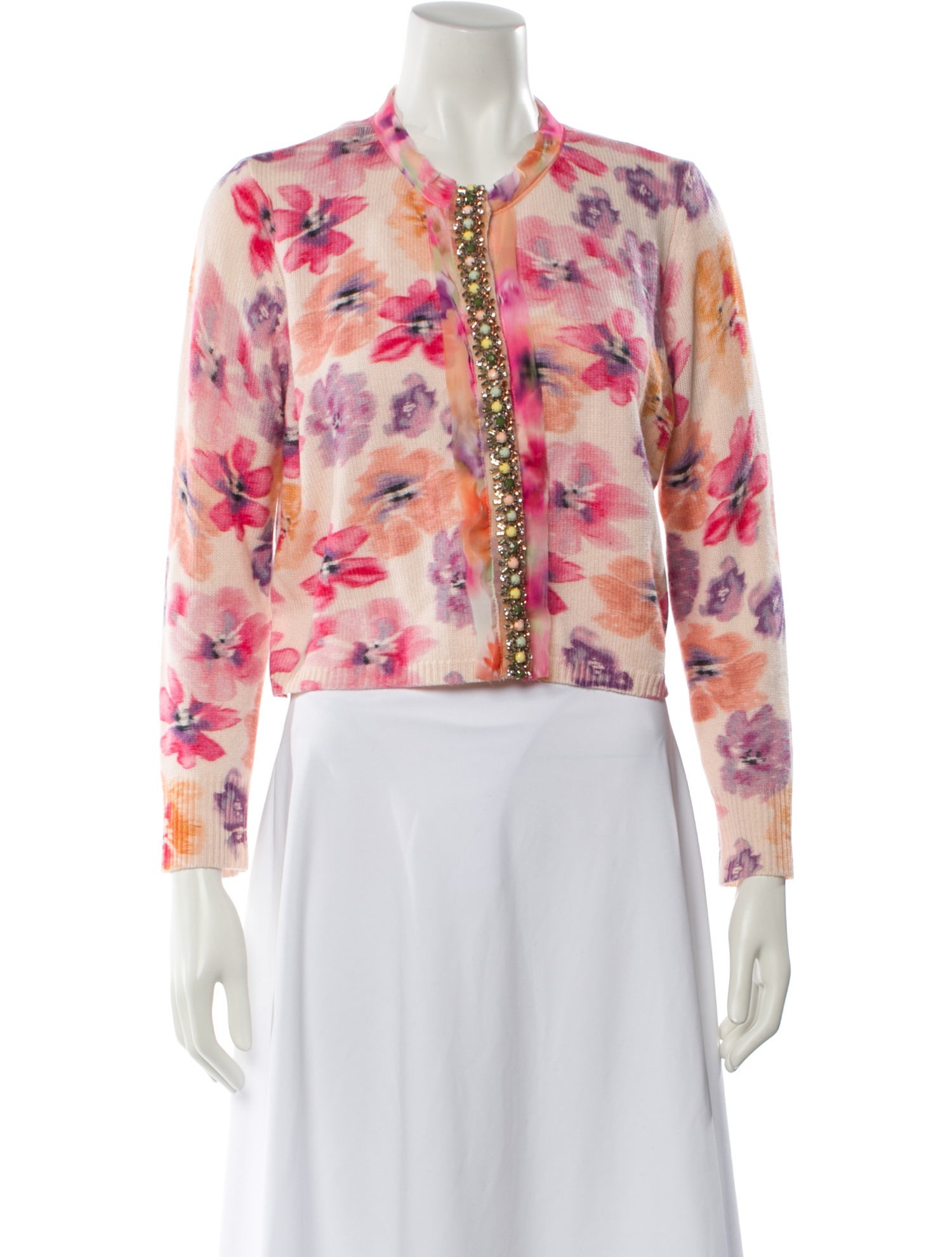 Le Superbe Wool Floral Print Sweater w/ Tags