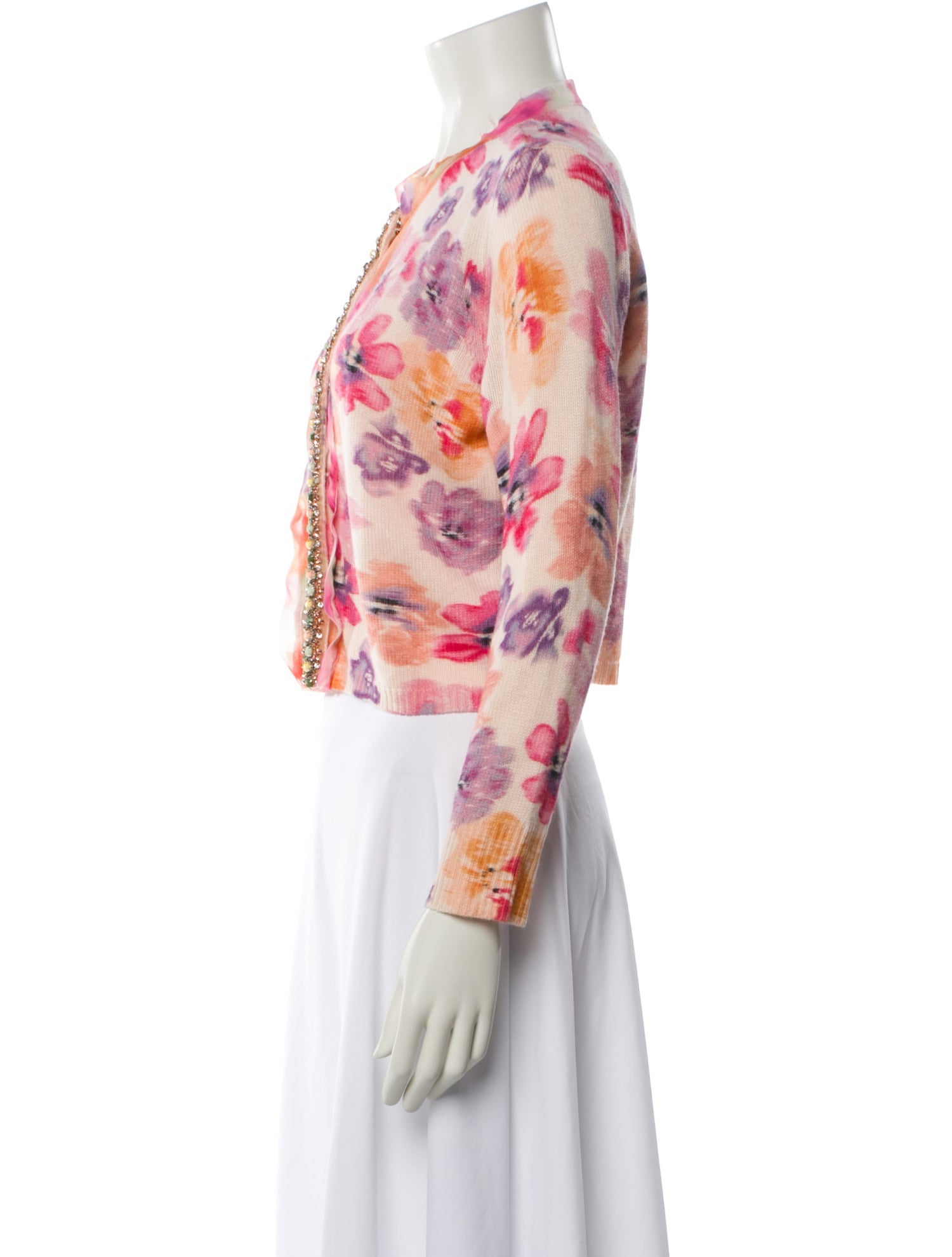 Le Superbe Wool Floral Print Sweater w/ Tags