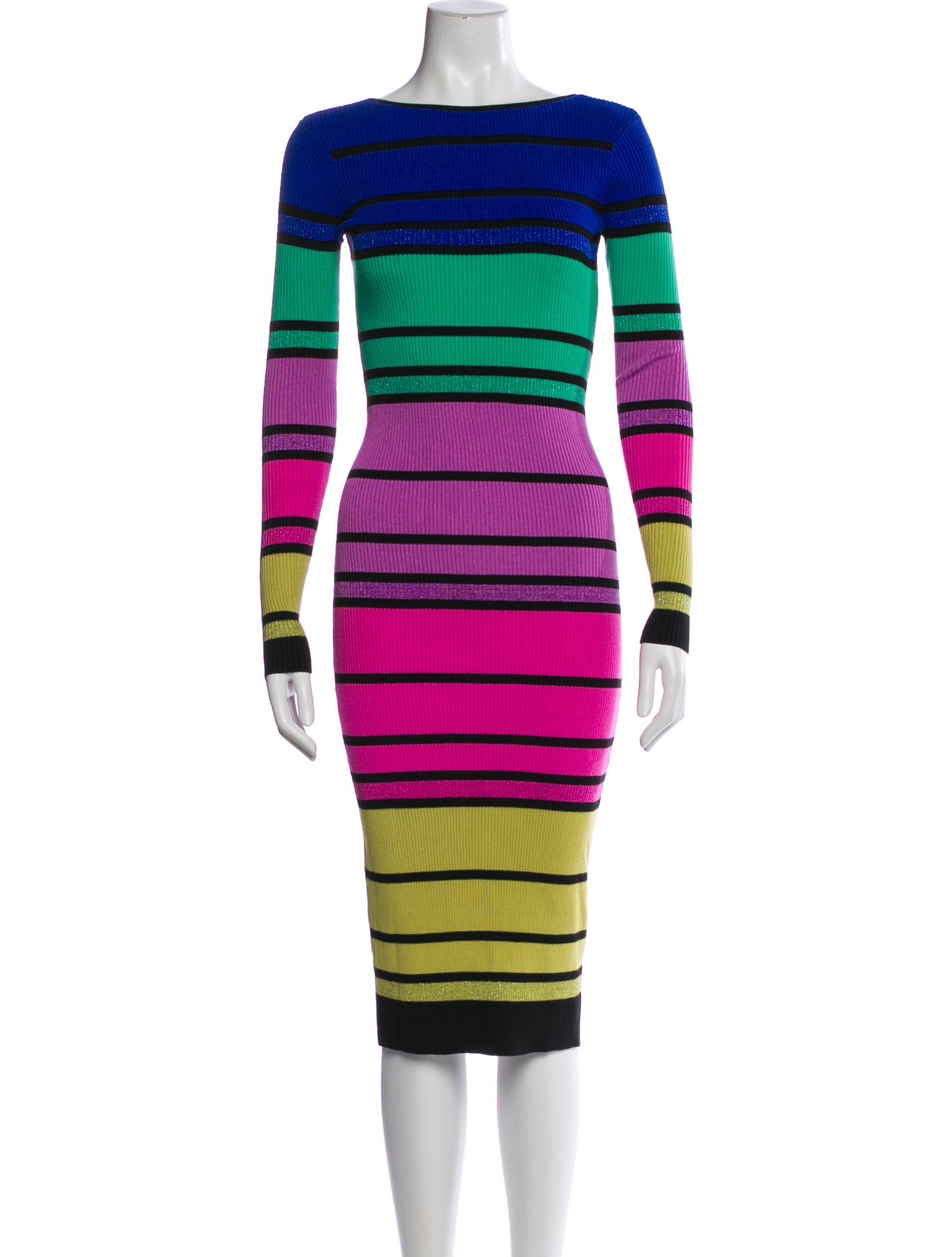 Le Superbe Striped Midi Length Dress