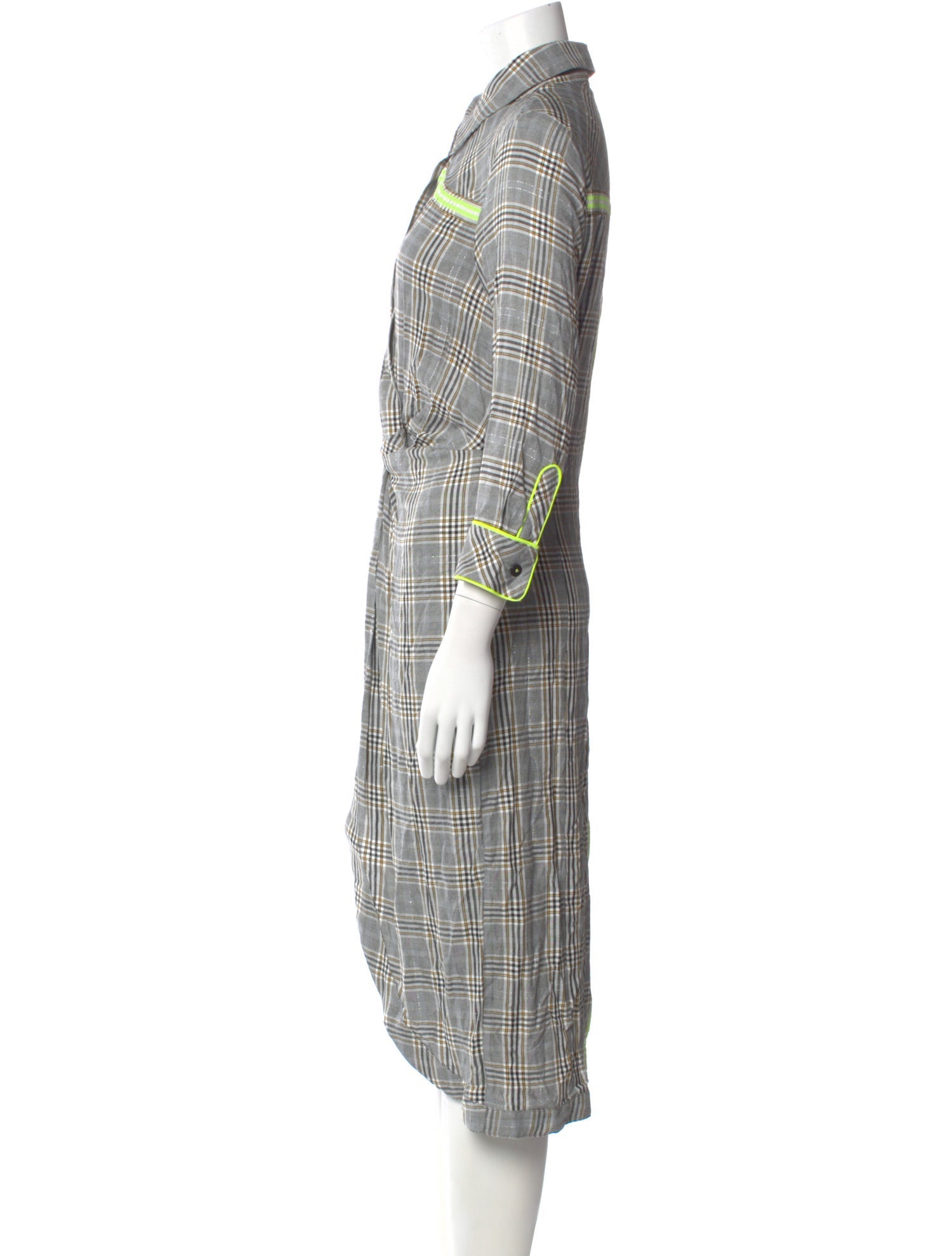 Le Superbe Plaid Print Midi Length Dress