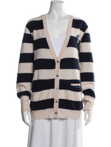 Pre-owned Le Superbe Cashmere Striped Sweater In Pink