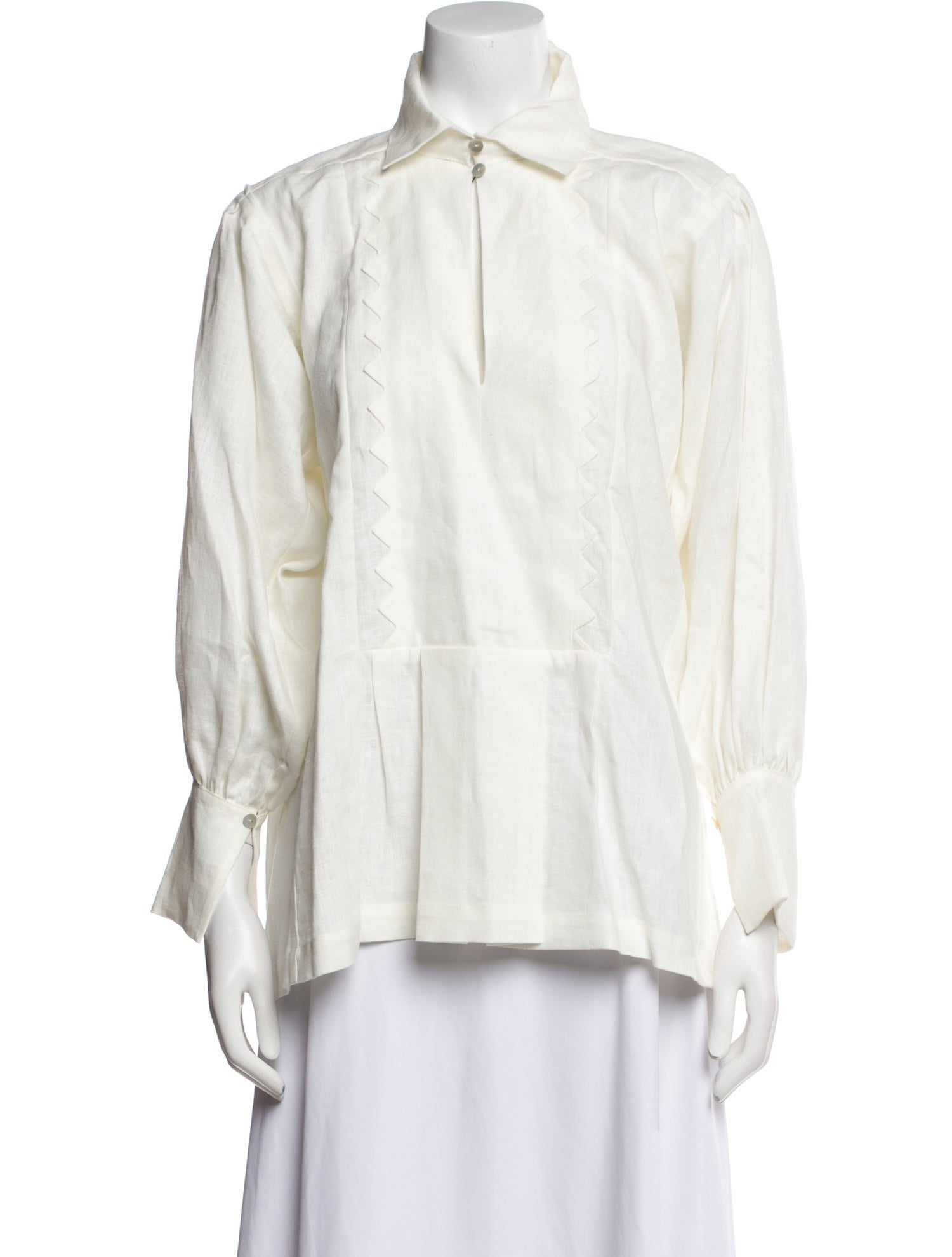 Les Vacances D'Irina Linen Long Sleeve Polo w/ Tags
