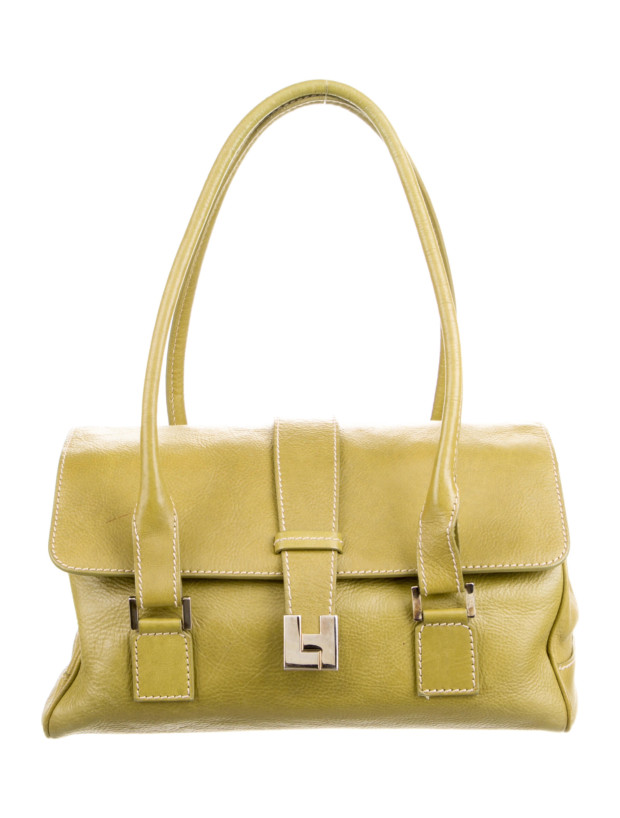 Lambertson Truex Leather Shoulder Bag Green Shoulder Bags, Handbags