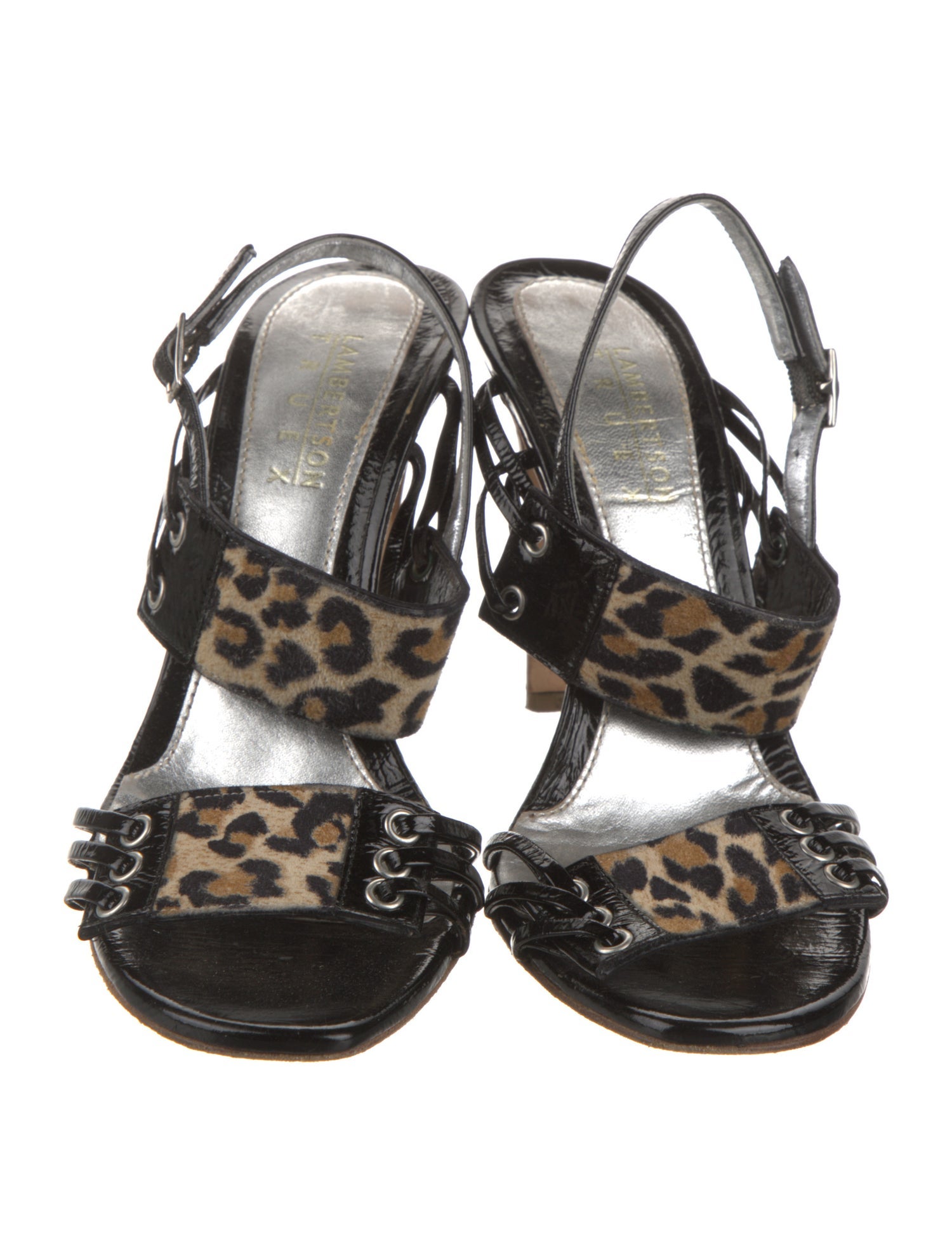 Lambertson Truex Patent Leather Slingback Sandals