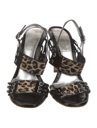 Lambertson Truex Patent Leather Slingback Sandals