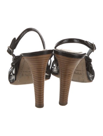 Lambertson Truex Patent Leather Slingback Sandals