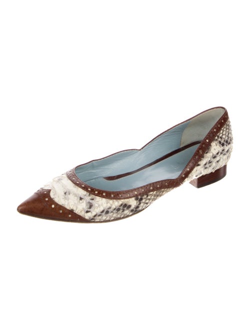Lambertson Truex Snakeskin Animal Print Ballet Flats