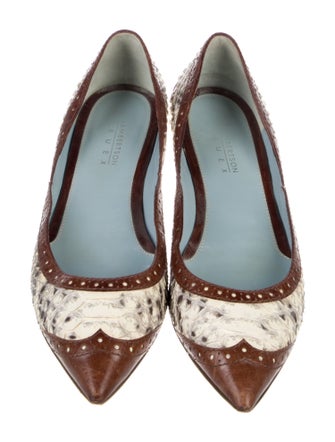 Lambertson Truex Snakeskin Animal Print Ballet Flats