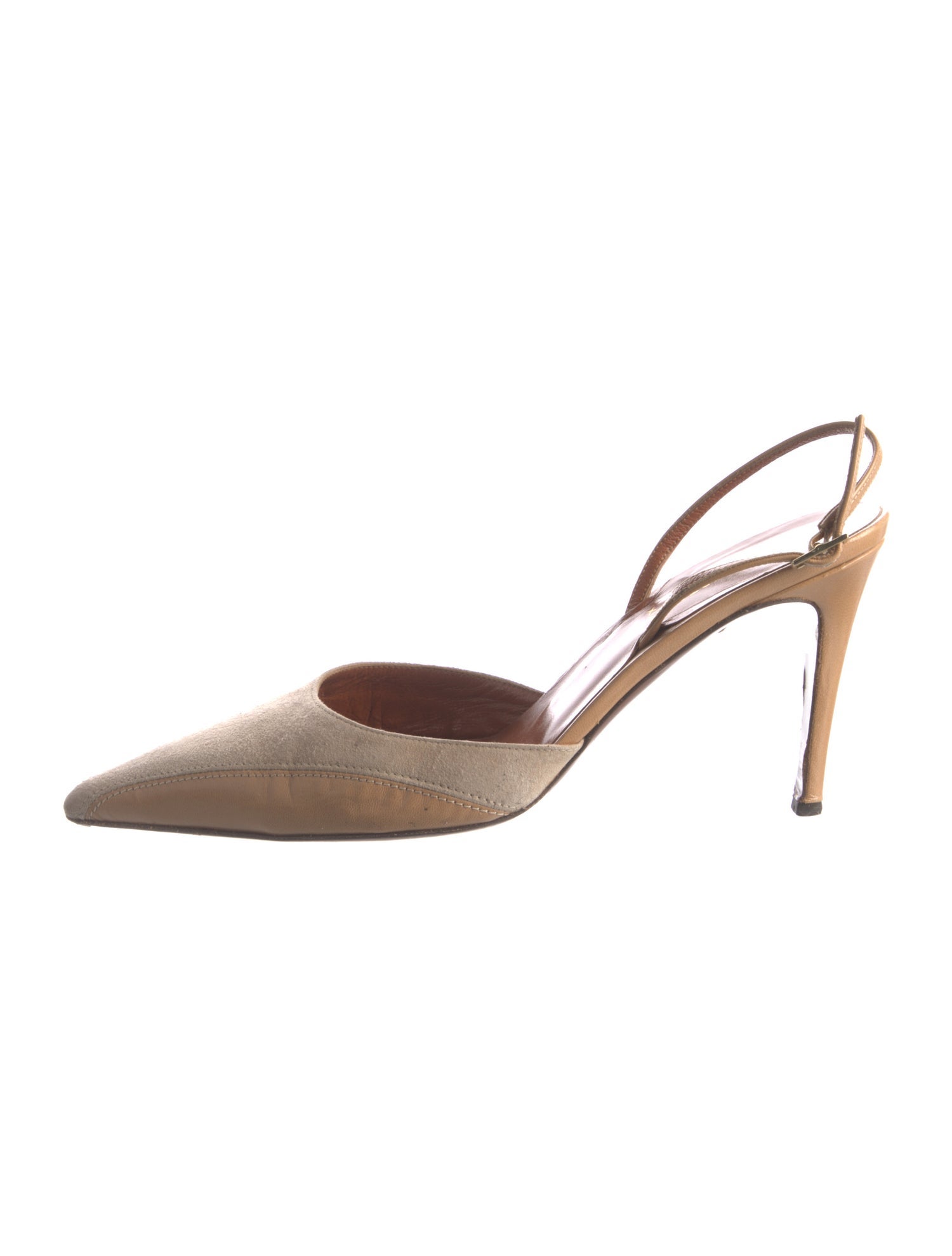 Lambertson Truex Leather Colorblock Pattern Slingback Pumps