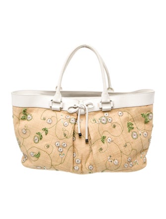 Lambertson Truex Straw Top Handle Bag