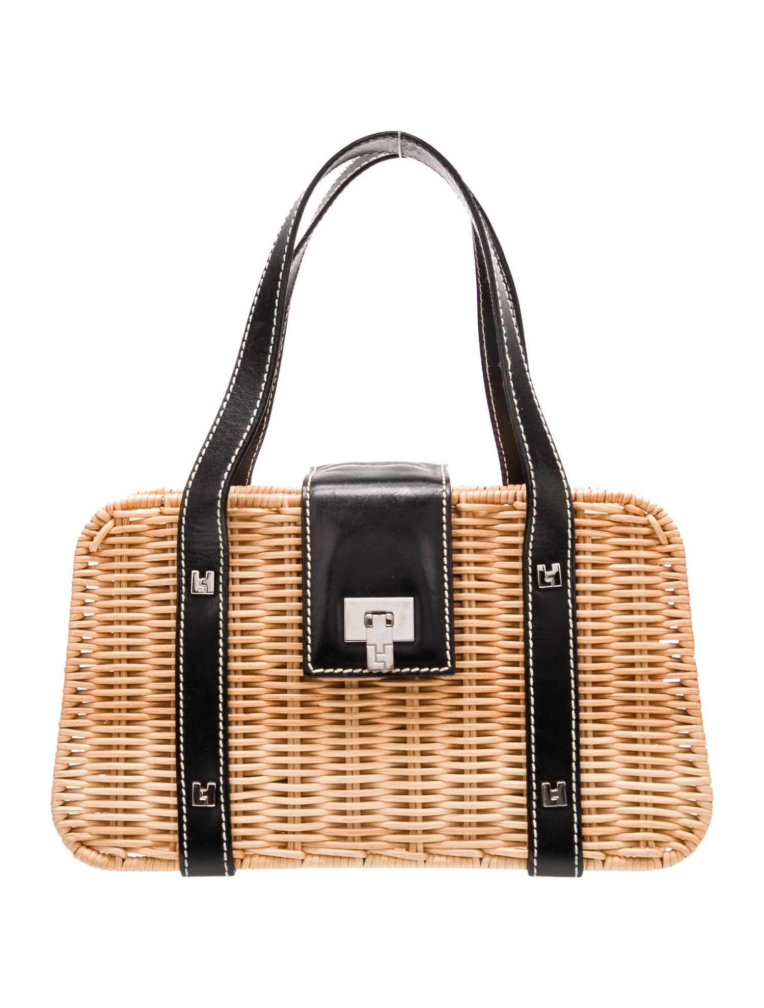 Lambertson Truex Wicker Top Handle Bag