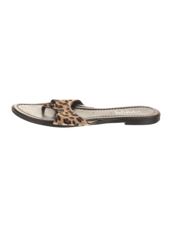 Lambertson Truex Ponyhair Animal Print Slides