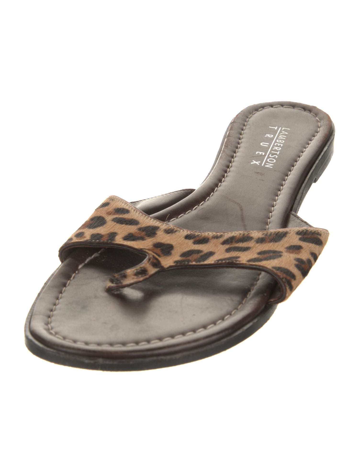 Lambertson Truex Ponyhair Animal Print Slides