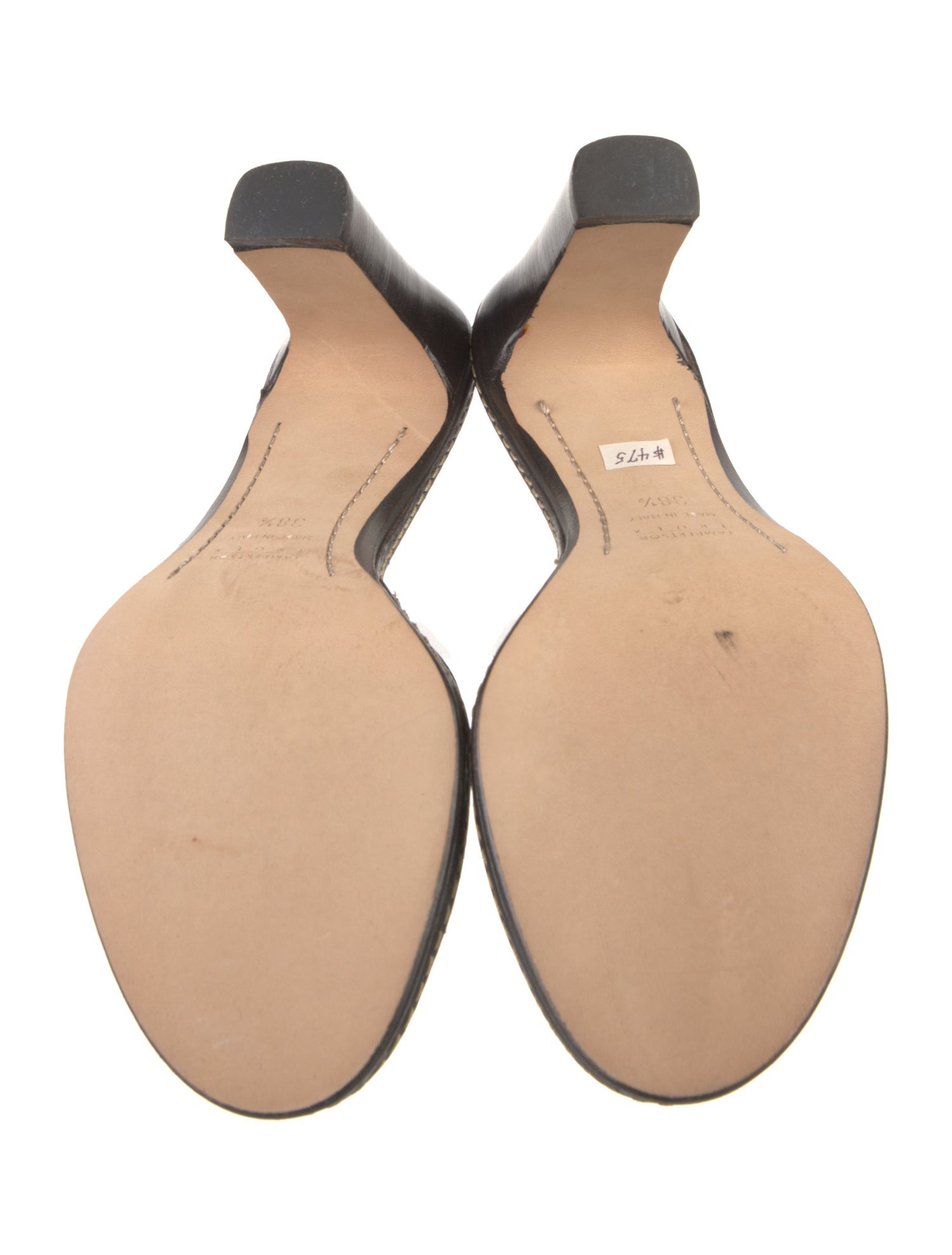 Lambertson Truex Leather Animal Print Slides