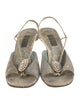 Lambertson Truex Embossed Leather Animal Print Slingback Sandals
