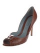 Lambertson Truex Leather Chain-Link Accents D'Orsay Pumps