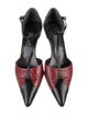 Lambertson Truex Leather Colorblock Pattern T-Strap Pumps