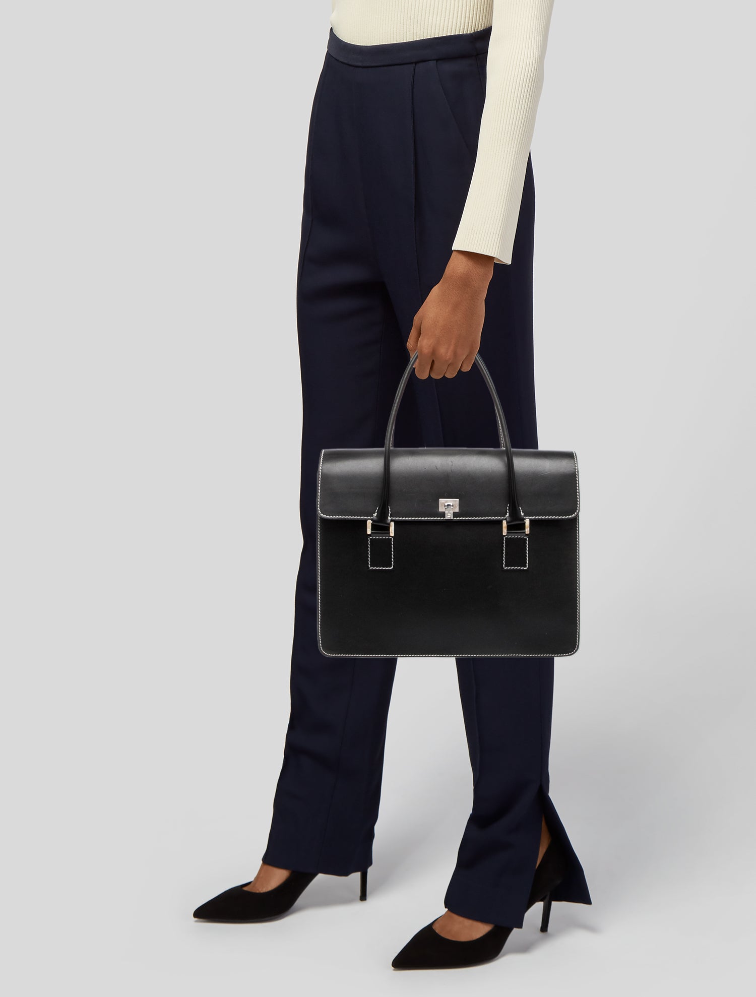 Lambertson Truex Leather Top Handle Bag