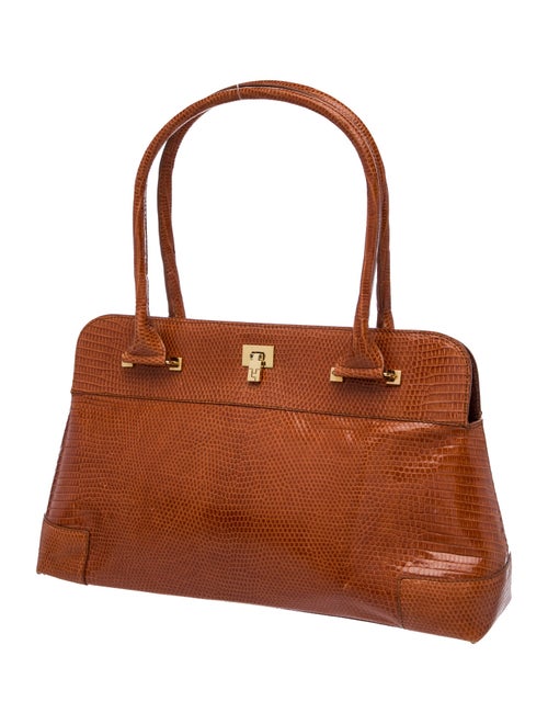 Lambertson Truex Embossed Leather Shoulder Bag