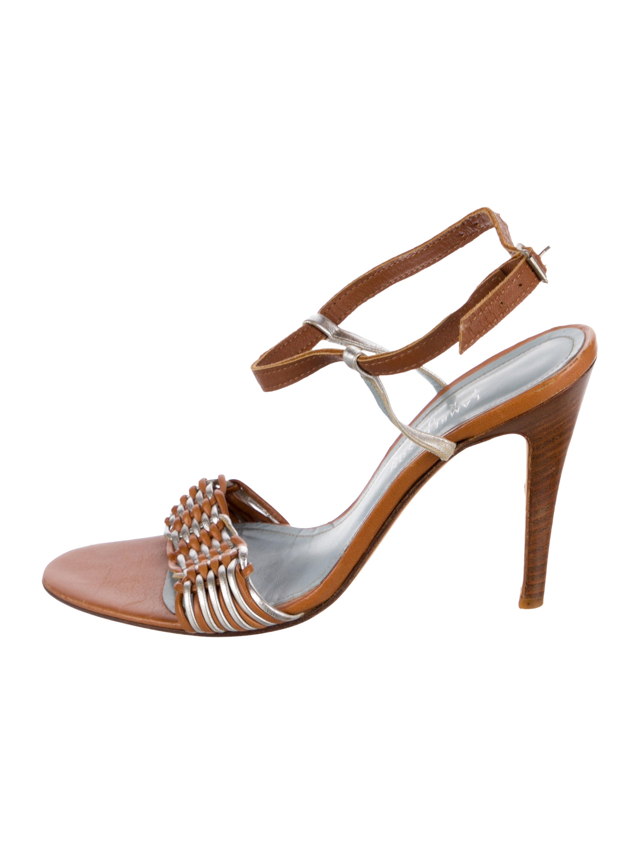 Lambertson Truex Leather T-Strap Sandals