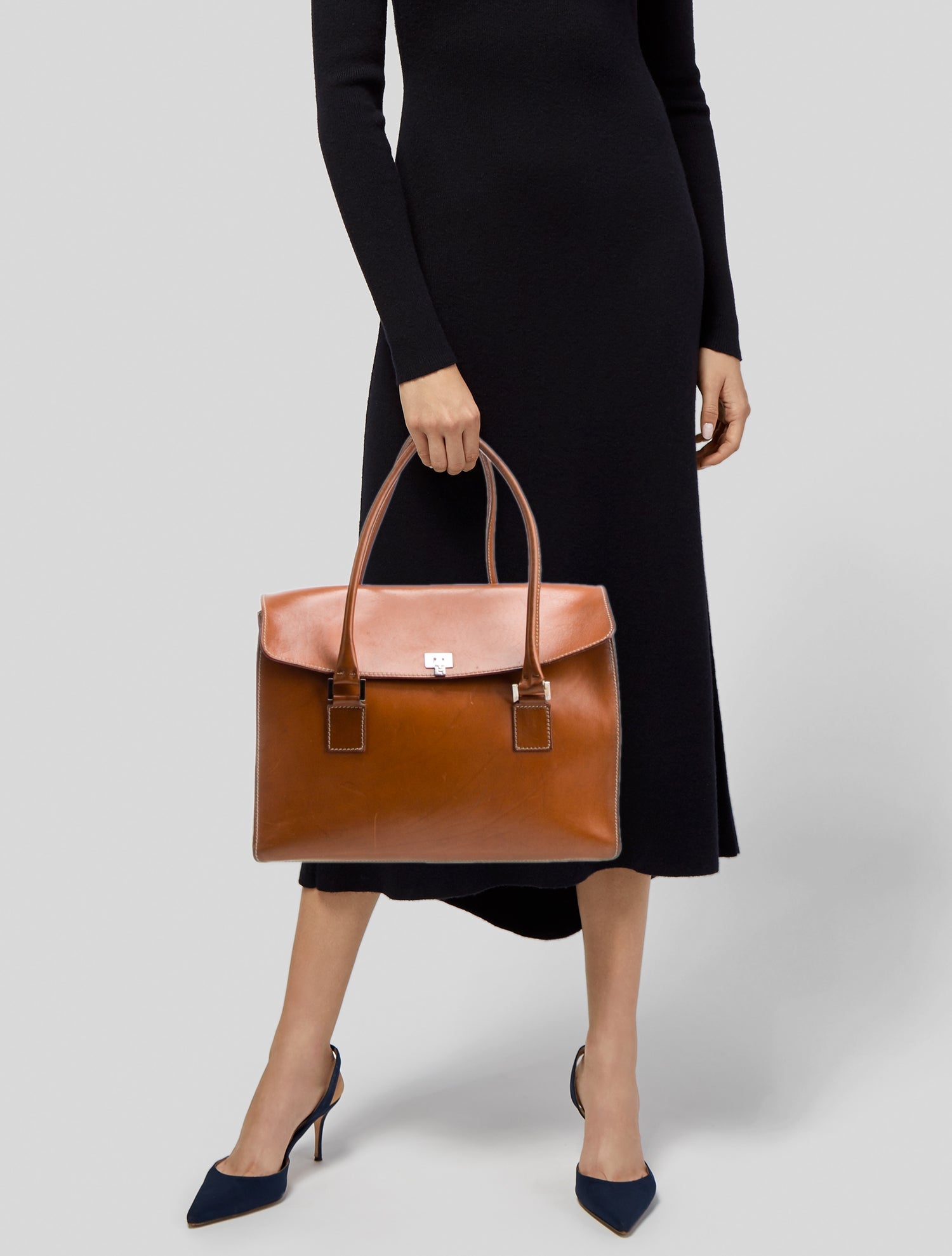 Lambertson Truex Leather Top Handle Bag