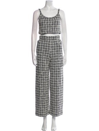 Leset Plaid Print Pant Set