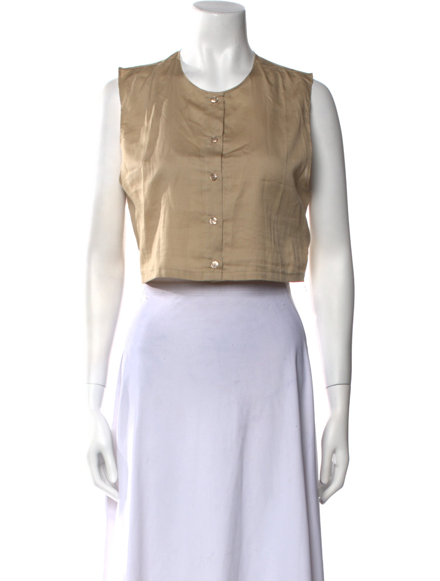 Leset Crew Neck Sleeveless Crop Top