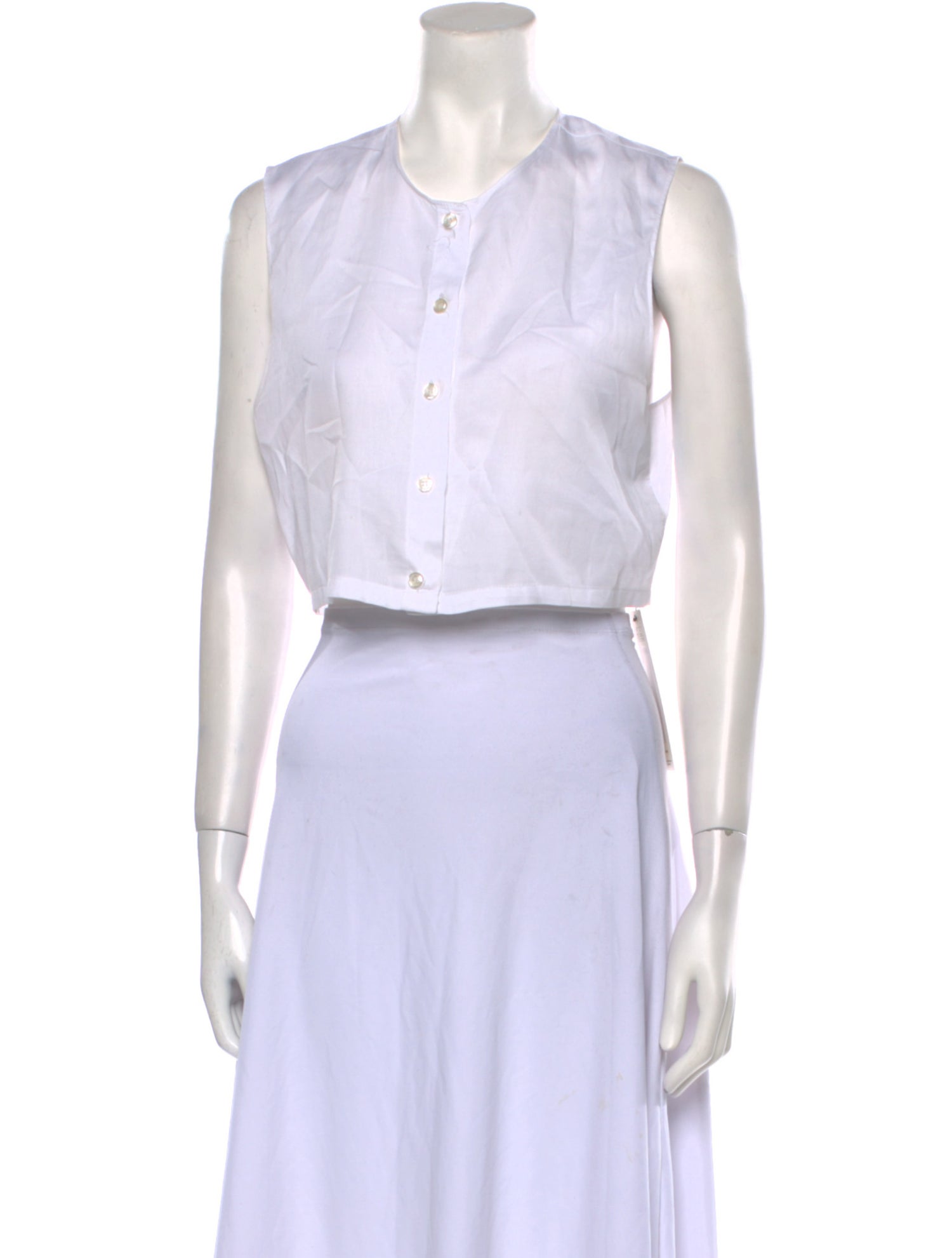 Leset Crew Neck Sleeveless Crop Top