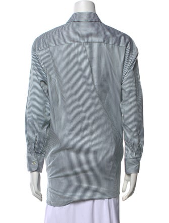 Leset Striped Long Sleeve Button-Up Top