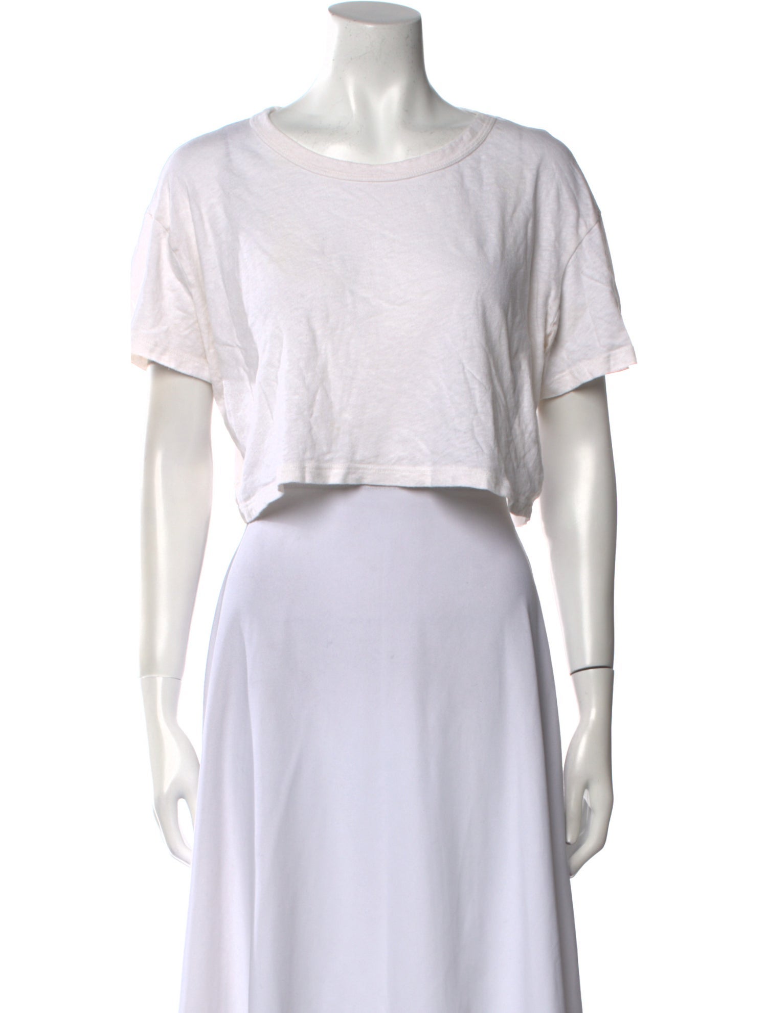Leset Scoop Neck Short Sleeve Crop Top