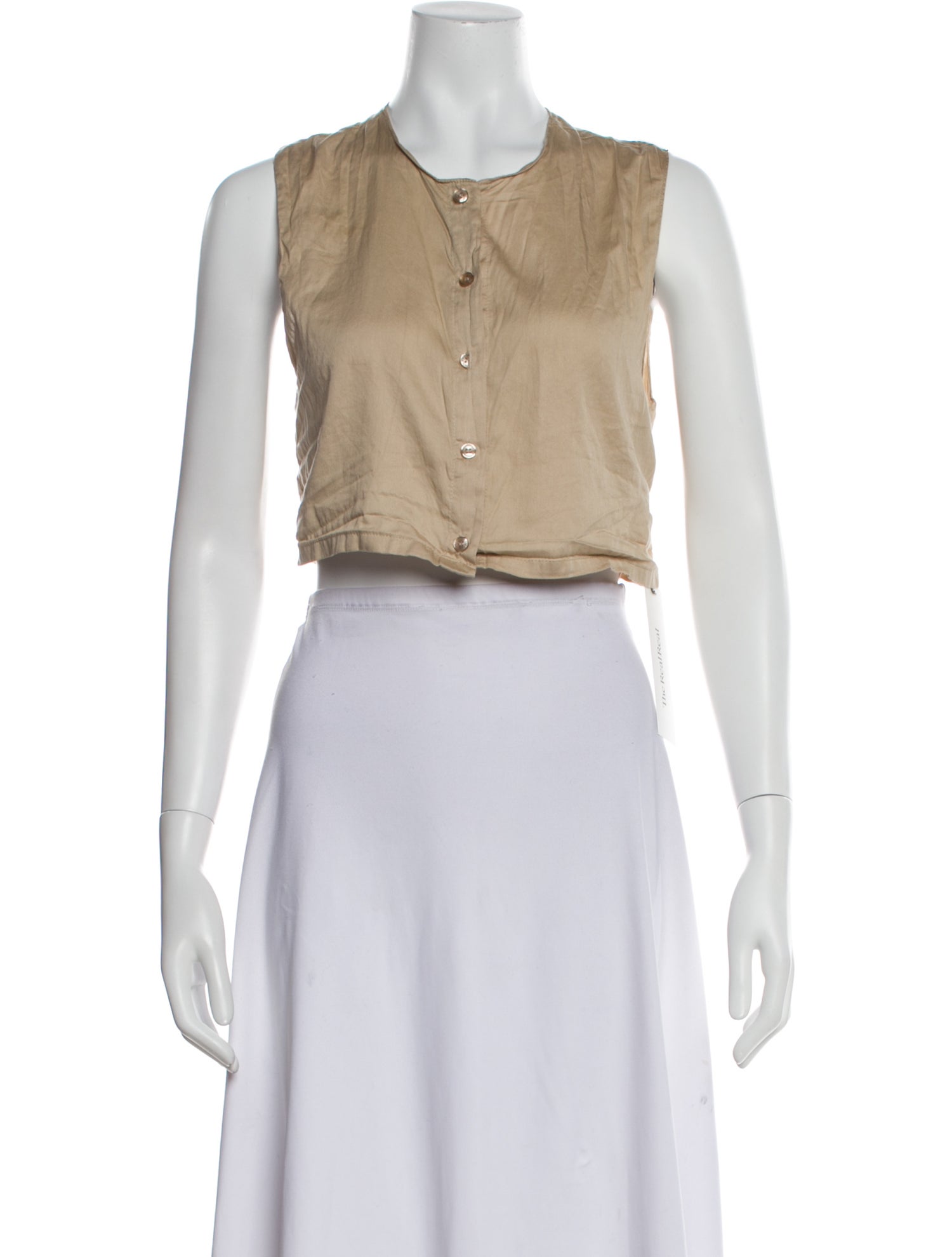 Leset Crew Neck Sleeveless Crop Top