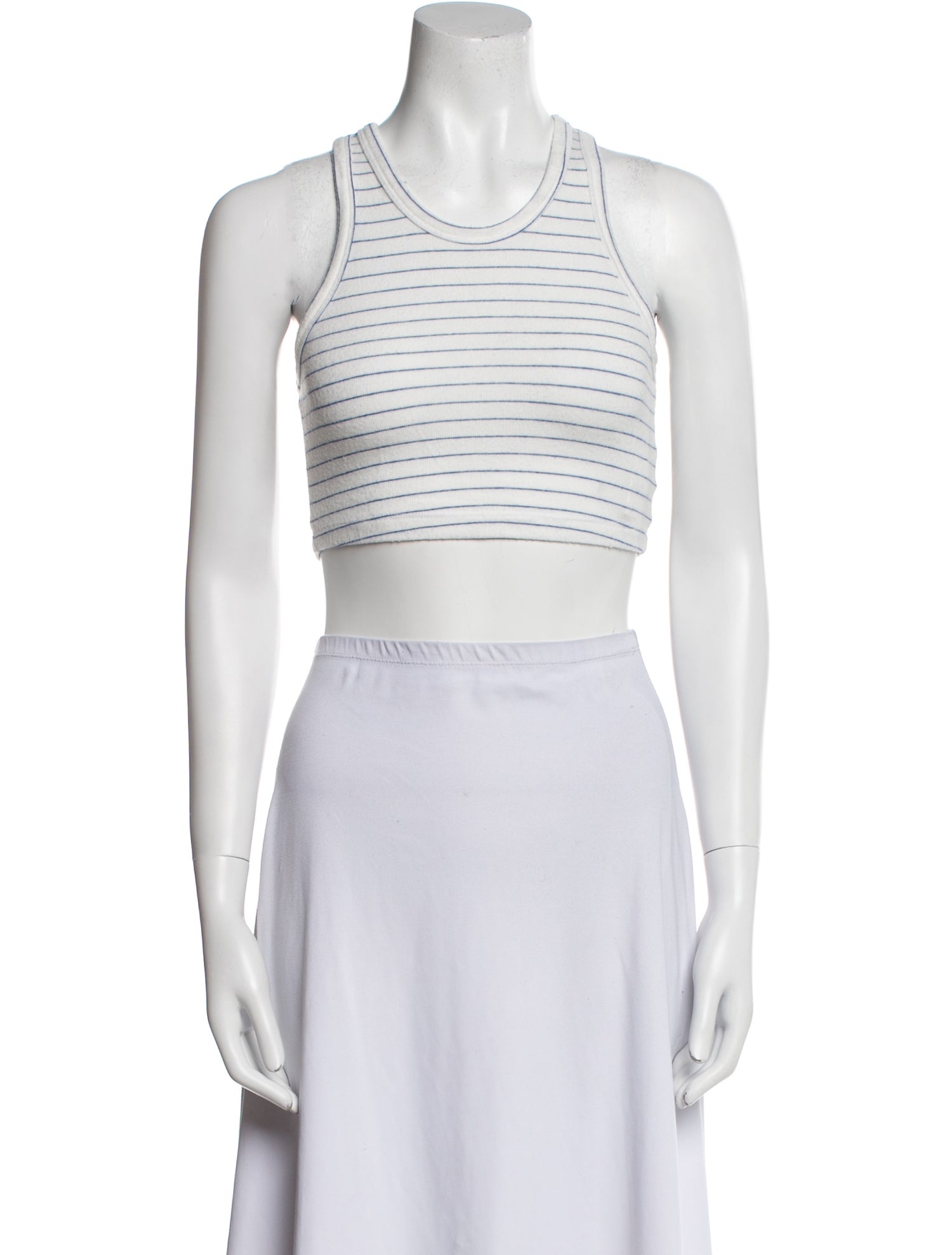 Leset Striped Square Neckline Crop Top