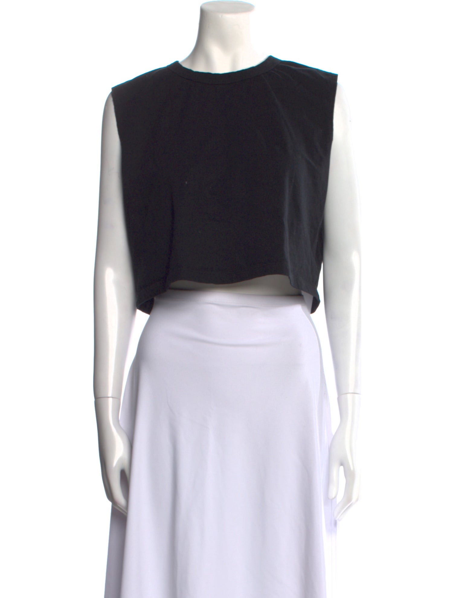 Leset Crew Neck Sleeveless Crop Top