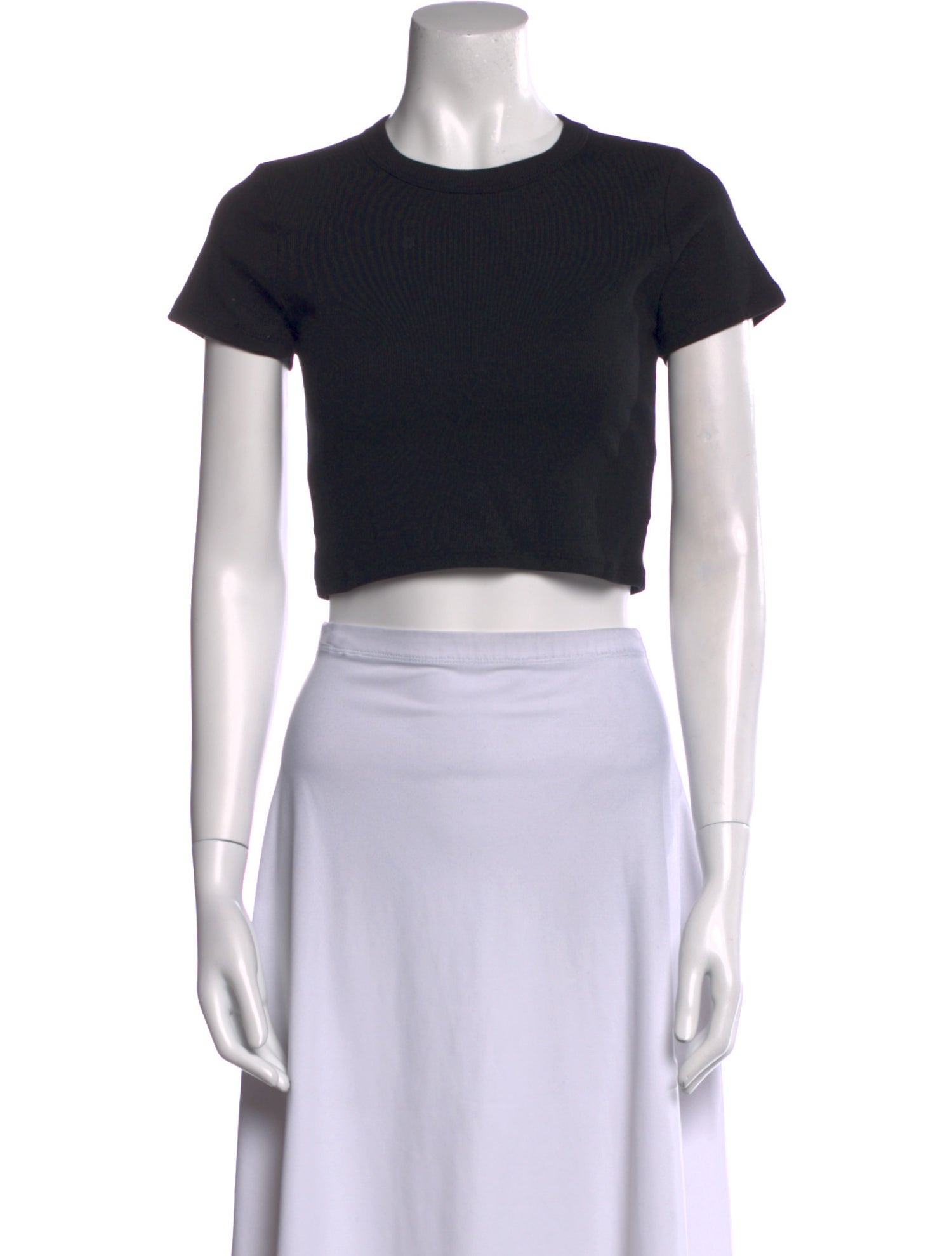 Leset Crew Neck Short Sleeve Crop Top