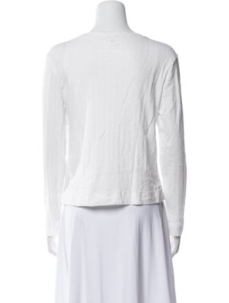 Leset Scoop Neck Long Sleeve Button-Up Top