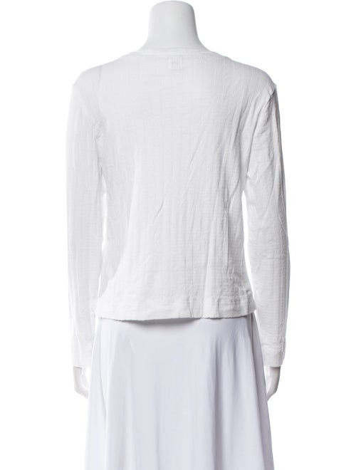 Leset Scoop Neck Long Sleeve Button-Up Top