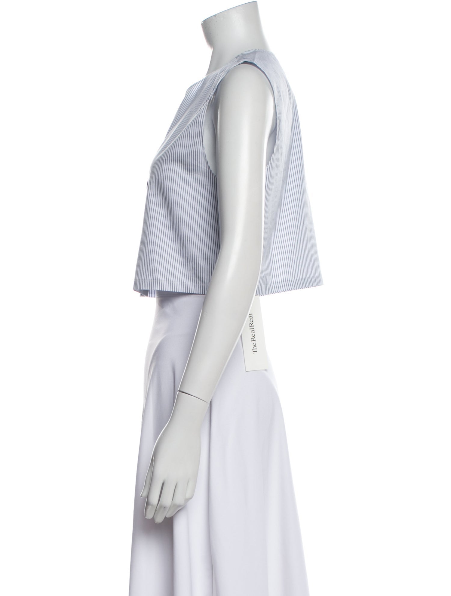 Leset Striped Crew Neck Crop Top