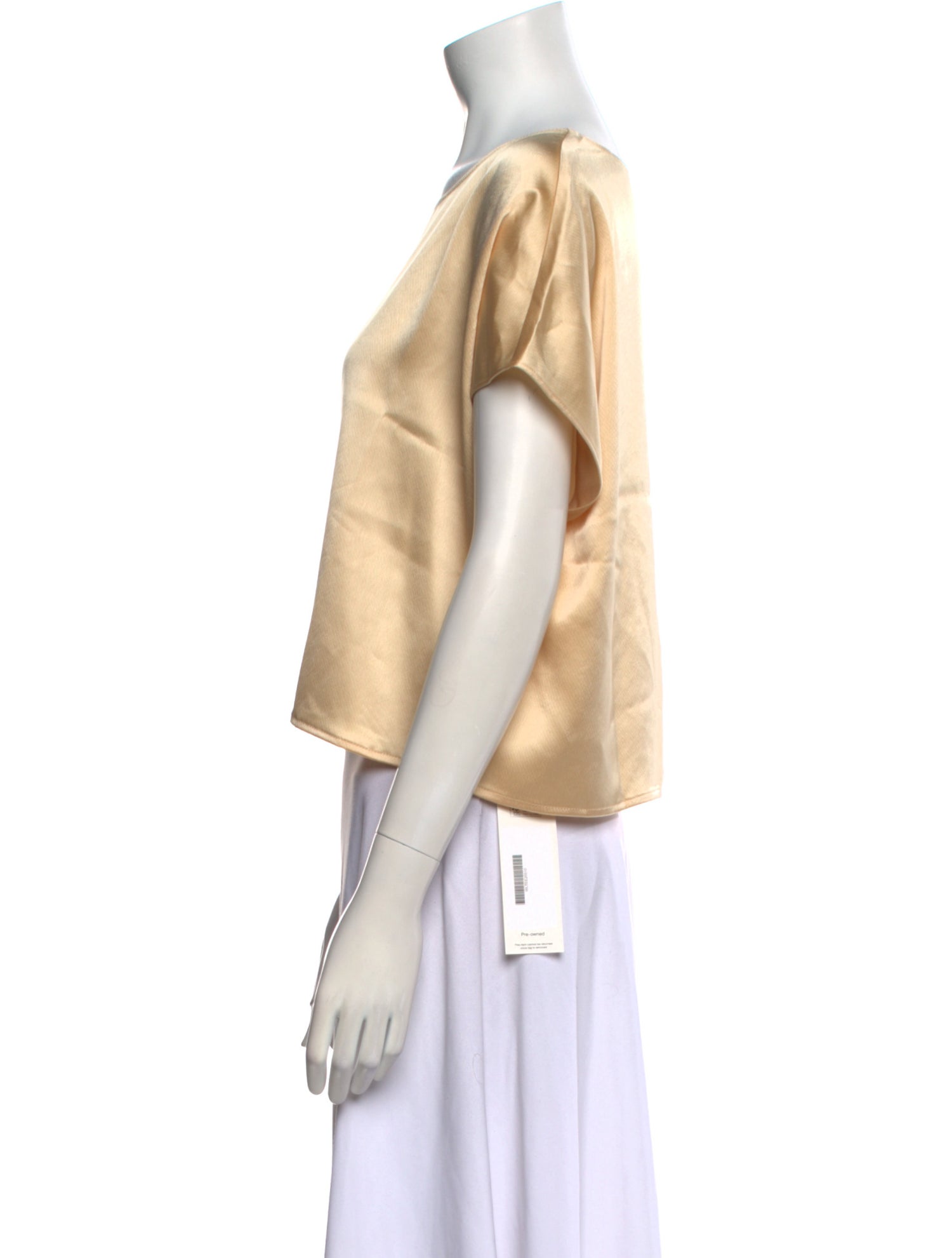 Leset Bateau Neckline Short Sleeve Crop Top w/ Tags