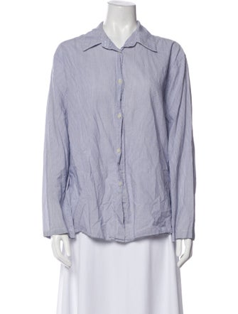 Leset Striped Long Sleeve Button-Up Top